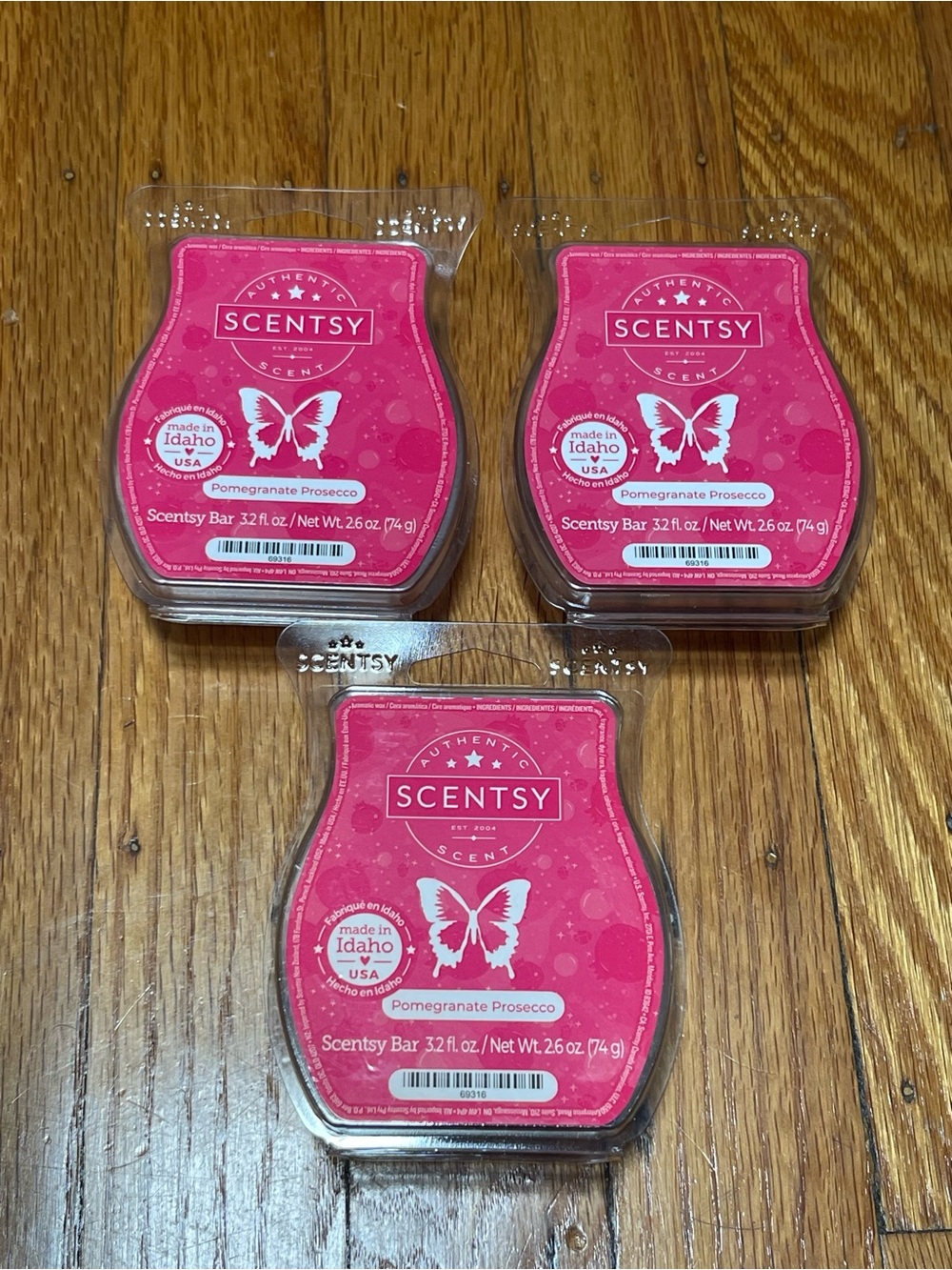 Scentsy Pomegranate Prosecco Wax Bars - 3 Packs